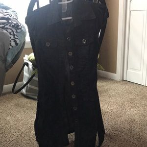 Navy blue button up shoulder jacket